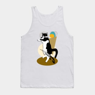 Cute Tuxedo Cat Disco Dancing Copyright TeAnne Tank Top